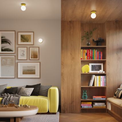 Badezimmer-Deckenleuchte ZORI, 1x G9/8W/230V, Ø 12 cm, IP44, Gelb