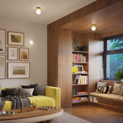 Badezimmer-Deckenleuchte ZORI, 1x G9/8W/230V, Ø 12 cm, IP44, Gelb