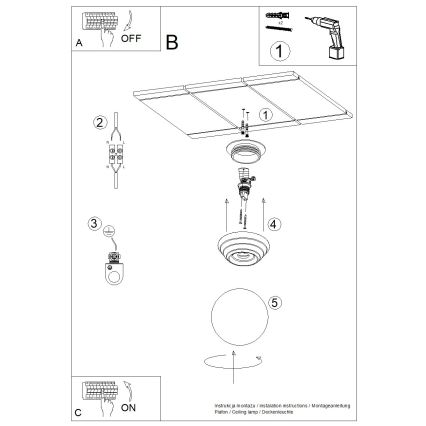 Badezimmer-Deckenleuchte ZORI, 1x G9/8W/230V, Ø 12 cm, IP44, Gelb