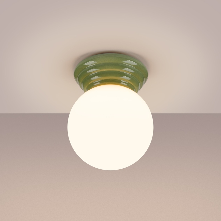 Badezimmer-Deckenleuchte ZORI 1xG9/8W/230V Ø 12 cm IP44 grün