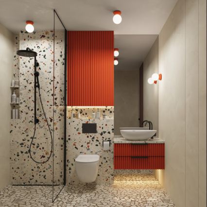 Badezimmer-Deckenleuchte ZORI 1xG9/8W/230V Ø 12 cm IP44 rosa