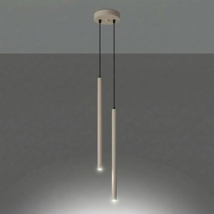 PASTELO Hängeleuchte mit Kabelaufhängung 2xG9/8W/230V taupe