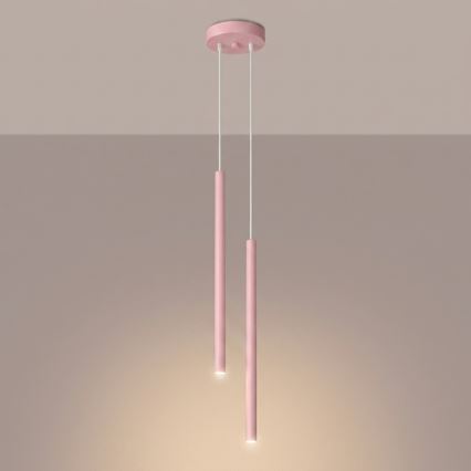 Pendelleuchte an Kabel PASTELO 2xG9/8W/230V rosa