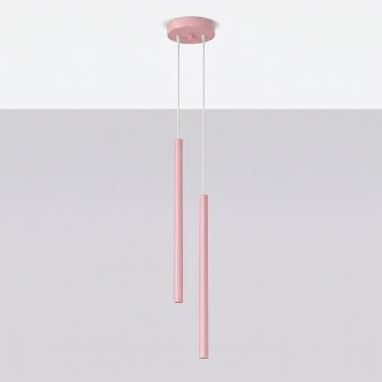 Pendelleuchte an Kabel PASTELO 2xG9/8W/230V rosa