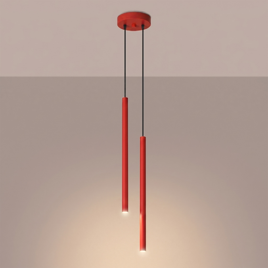 Pendelleuchte mit Kabel PASTELO 2xG9/8W/230V rot