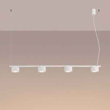 Pendelleuchte AURA an Stahlseil 4xGX53/10W/230V weiß