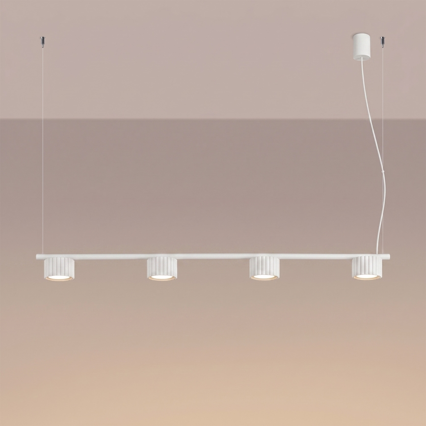 Pendelleuchte AURA an Stahlseil 4xGX53/10W/230V weiß