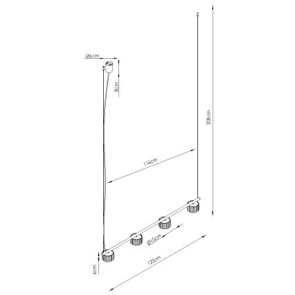 Pendelleuchte AURA an Stahlseil 4xGX53/10W/230V weiß