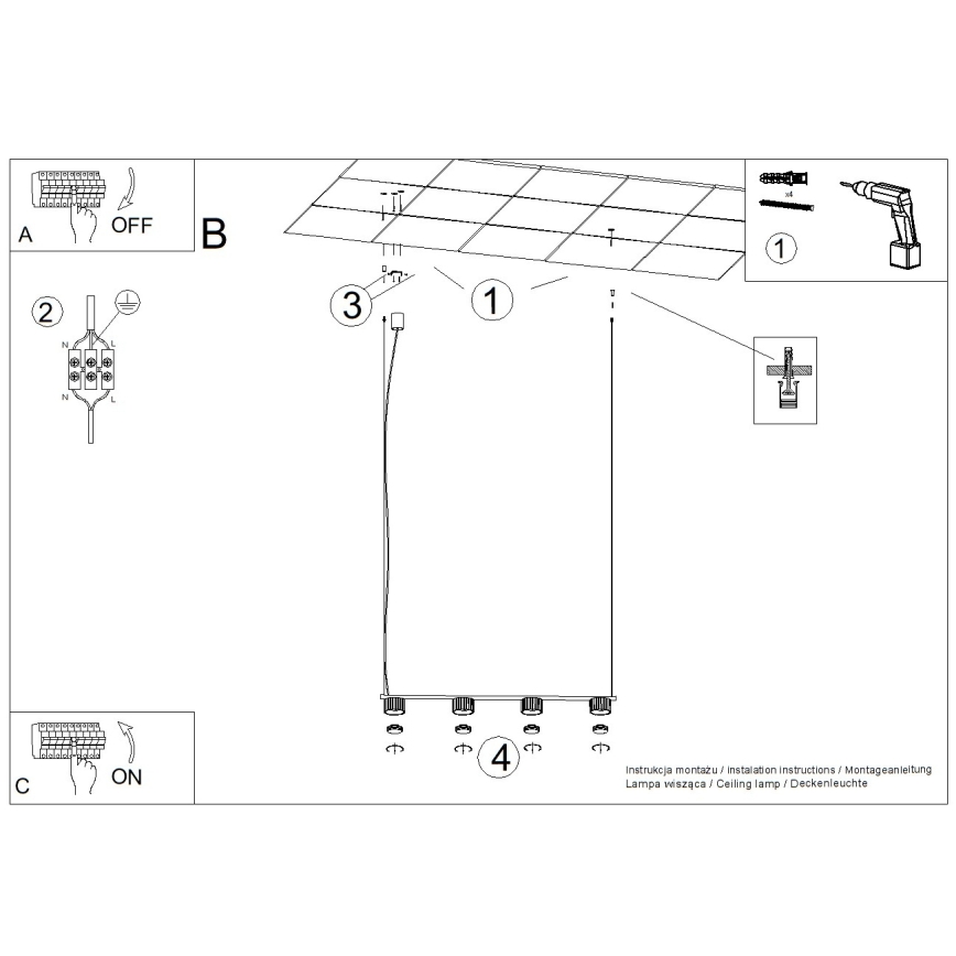 Pendelleuchte an Kabel AURA 4xGX53/10W/230V grün