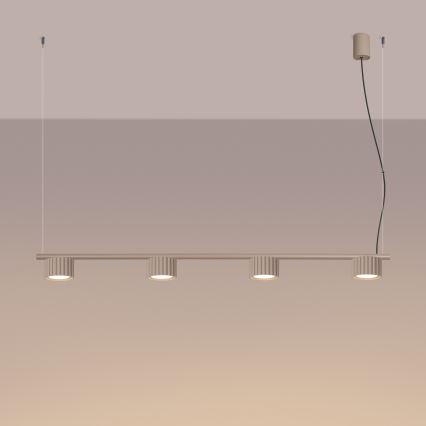 Pendelleuchte mit Seilaufhängung AURA 4xGX53/10W/230V taupe