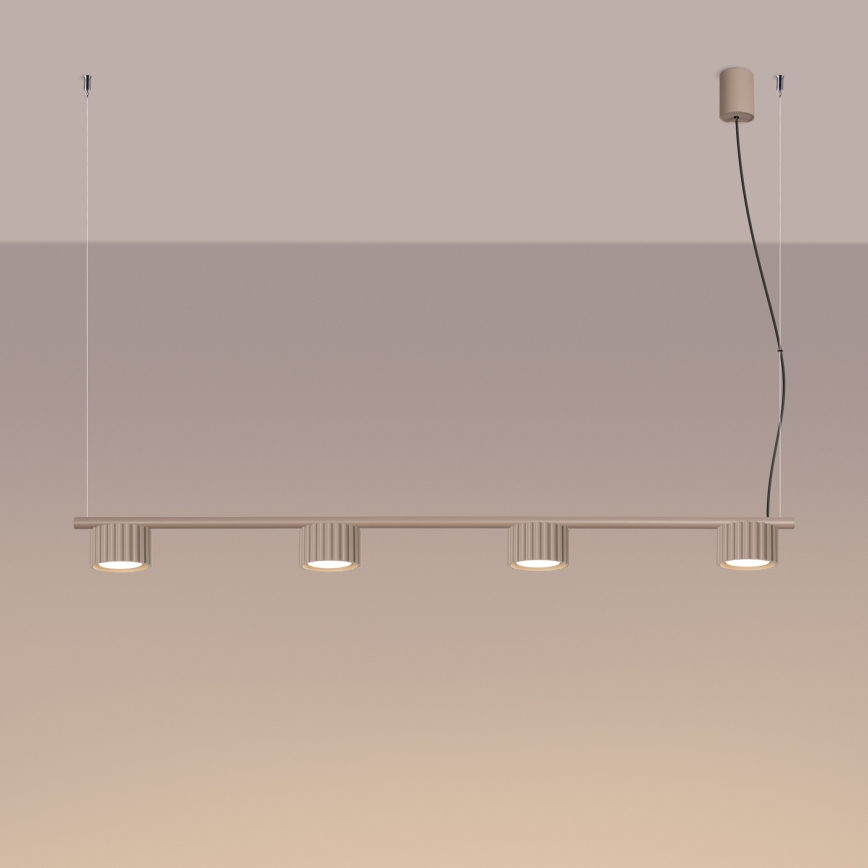 Pendelleuchte mit Seilaufhängung AURA 4xGX53/10W/230V taupe
