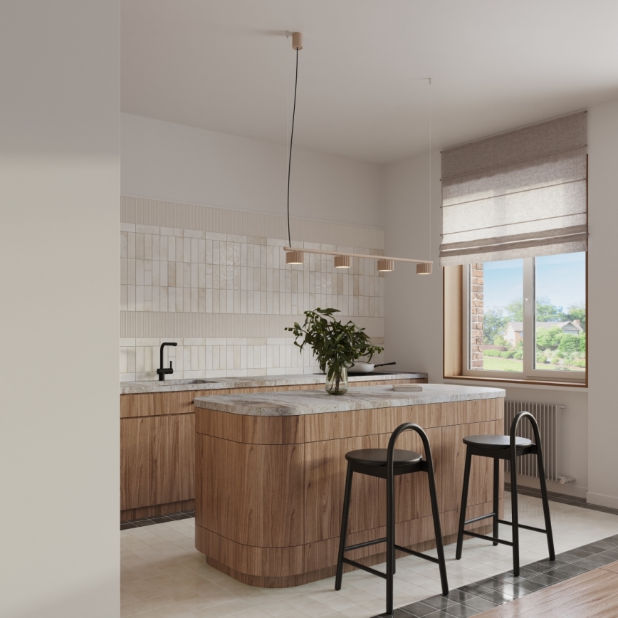 Pendelleuchte mit Seilaufhängung AURA 4xGX53/10W/230V taupe