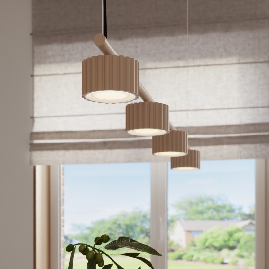 Pendelleuchte mit Seilaufhängung AURA 4xGX53/10W/230V taupe