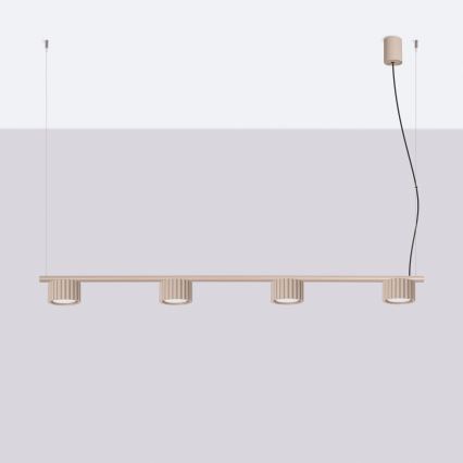 Pendelleuchte mit Seilaufhängung AURA 4xGX53/10W/230V taupe