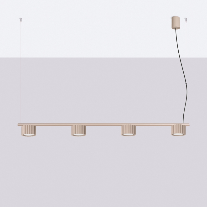 Pendelleuchte mit Seilaufhängung AURA 4xGX53/10W/230V taupe
