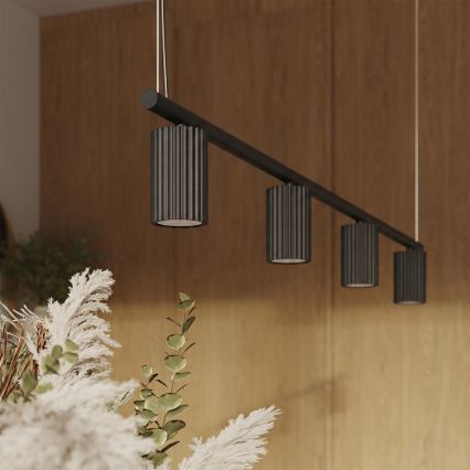 Pendelleuchte an Kabel KARBON 4xGU10/10W/230V schwarz