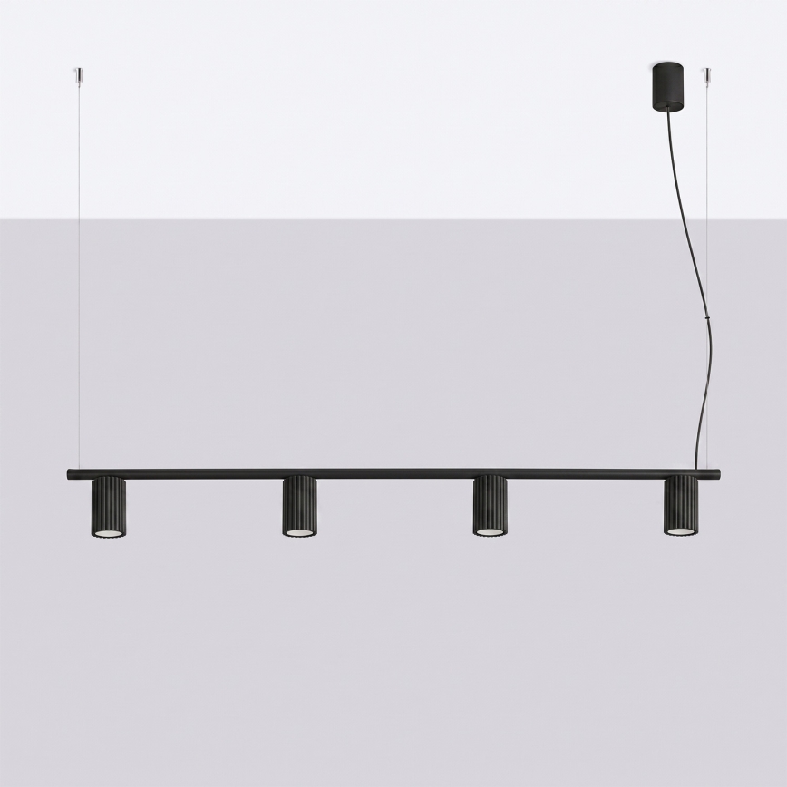 Pendelleuchte an Kabel KARBON 4xGU10/10W/230V schwarz