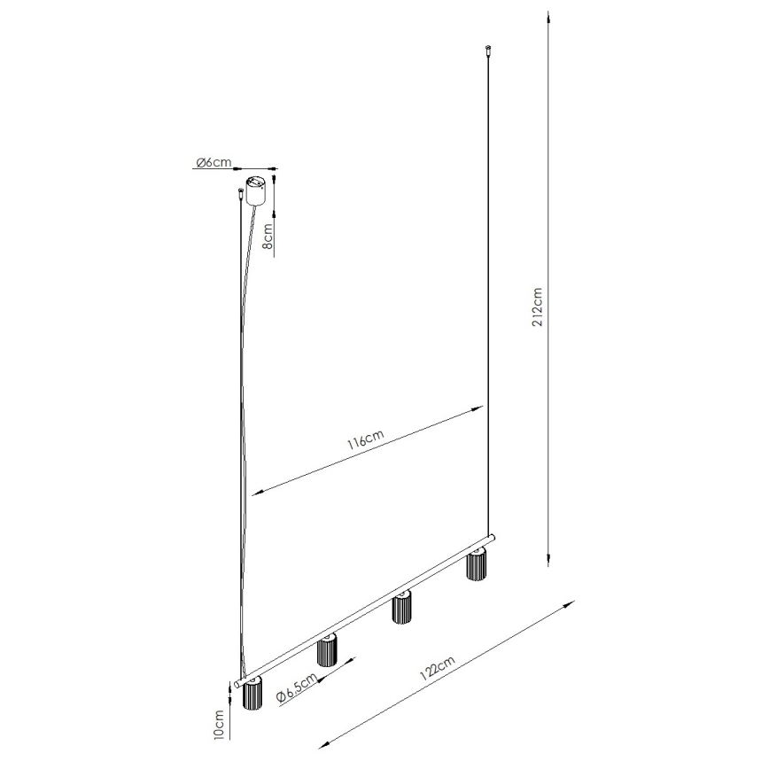 Pendelleuchte an Kabel KARBON 4xGU10/10W/230V schwarz