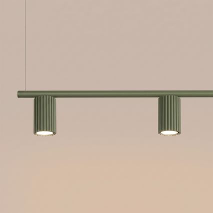 Pendelleuchte mit Seilaufhängung KARBON 4xGU10/10W/230V grün