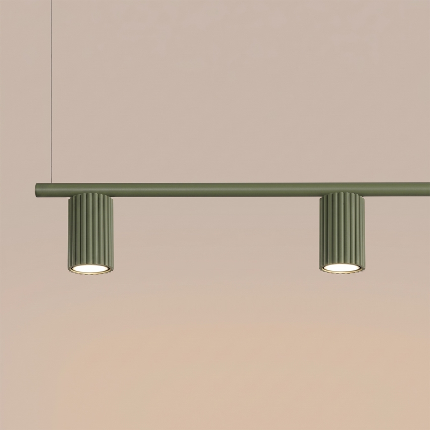 Pendelleuchte mit Seilaufhängung KARBON 4xGU10/10W/230V grün
