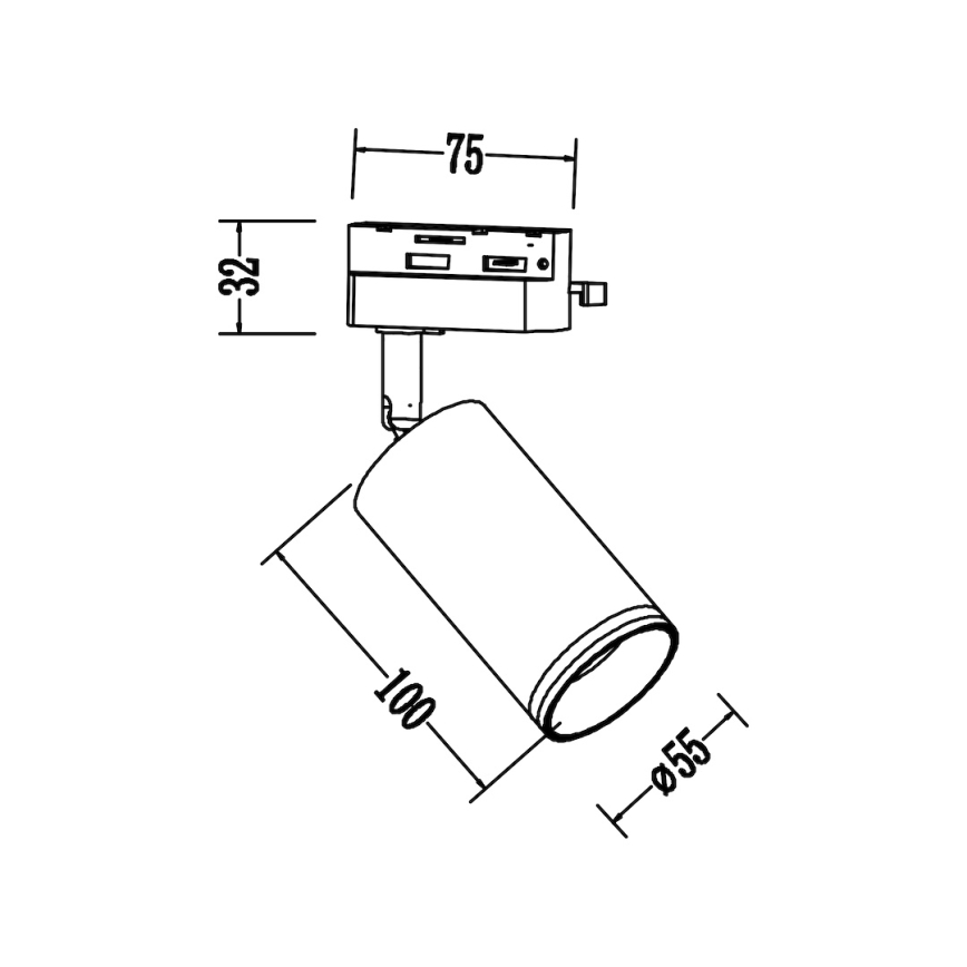 Spot für 1-phasiges Schienensystem PIPE 1xGU10/10W/230V, weiß