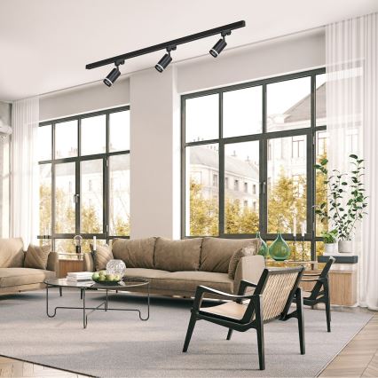 Spot für 1‑phasiges Schienensystem PIPE, 1xGU10/10W/230V, schwarz