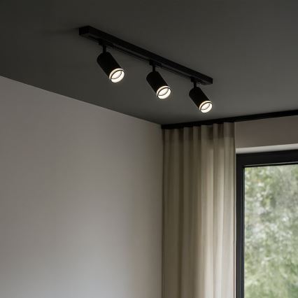 Spot für 1‑phasiges Schienensystem PIPE, 1xGU10/10W/230V, schwarz