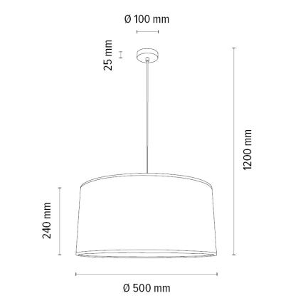 Hängeleuchte an Schnur BENITA 1xE27/40W/230V weiß/Eiche – FSC-zertifiziert