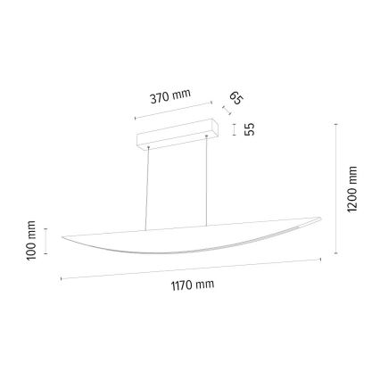 Dimmbare LED-Hängeleuchte an Schnur DUBAI LED/14W/230V Eiche – FSC-zertifiziert