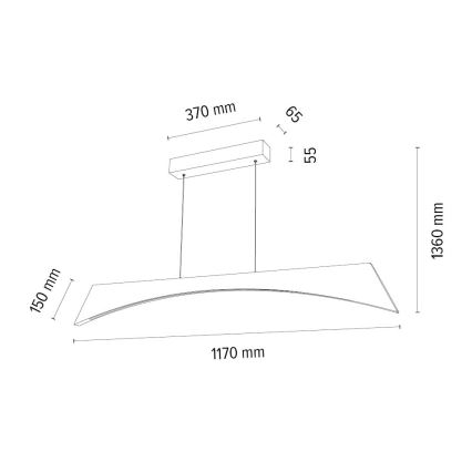 Dimmbare LED-Hängeleuchte an Schnur ZIAD LED/14W/230V Eiche – FSC-zertifiziert