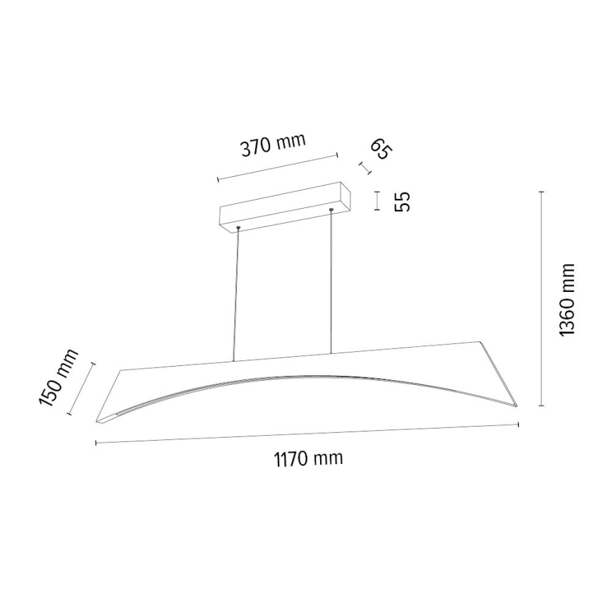 Dimmbare LED-Hängeleuchte an Schnur ZIAD LED/14W/230V Eiche – FSC-zertifiziert
