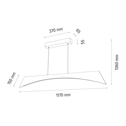 Dimmbare LED-Hängeleuchte an Schnur ZIAD LED/14W/230V Eiche – FSC-zertifiziert