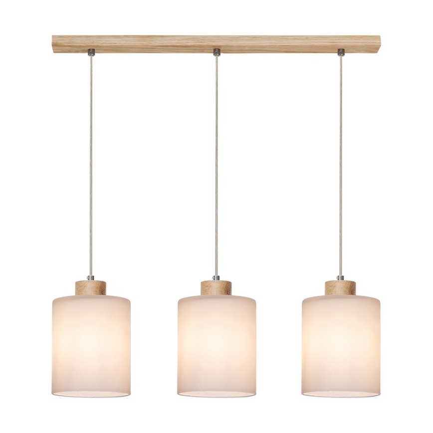 Hängeleuchte ZEFIR 3xE27/60W/230V Eiche