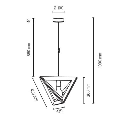 Hängeleuchte an Schnur TRIGONON 1xE27/60W/230V Eiche mattiert – FSC-zertifiziert