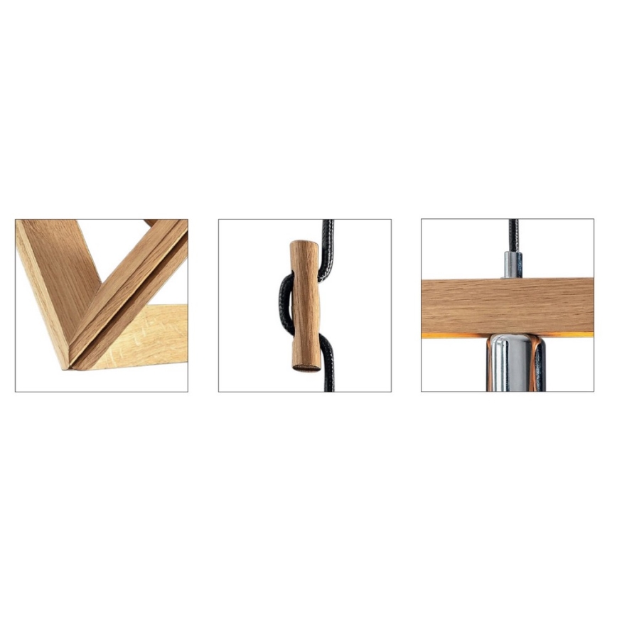 Pendelleuchte an Kabel TRIGONON 1xE27/60W/230V matt Eiche