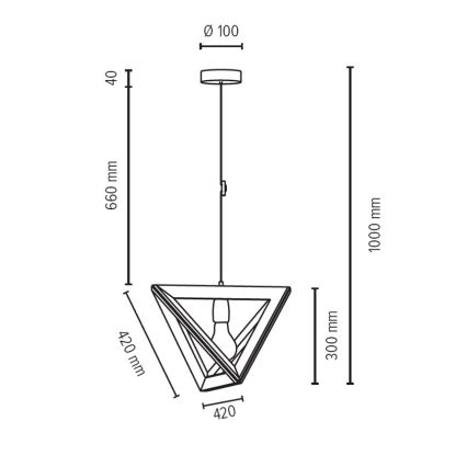 Hängeleuchte an Schnur TRIGONON 1xE27/60W/230V Buche – FSC-zertifiziert