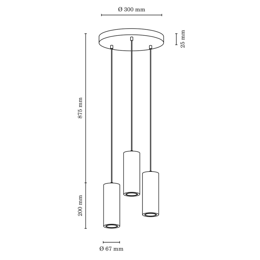 LED-Hängeleuchte PIPE 3xGU10/5W/230V matte Eiche