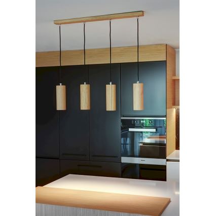 LED-Hängeleuchte PIPE 4xGU10/5W/230V matte Eiche