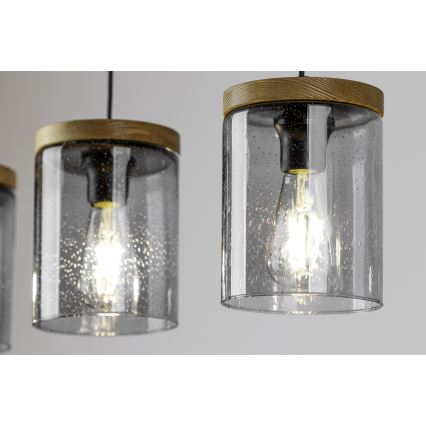 Hängeleuchte MONSUN 1xE27/60W/230V Kiefer