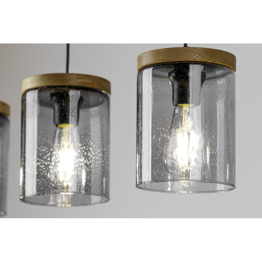 Hängeleuchte MONSUN 1xE27/60W/230V Kiefer