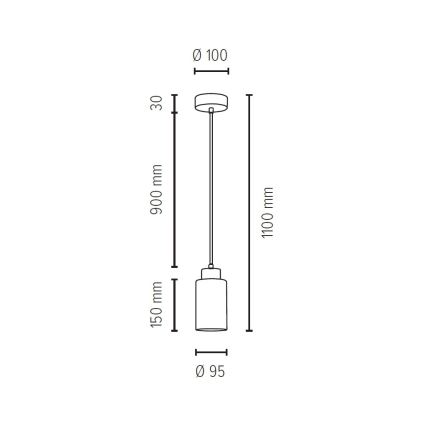 Hängeleuchte an Schnur BOSCO 1xE27/60W/230V – FSC-zertifiziert