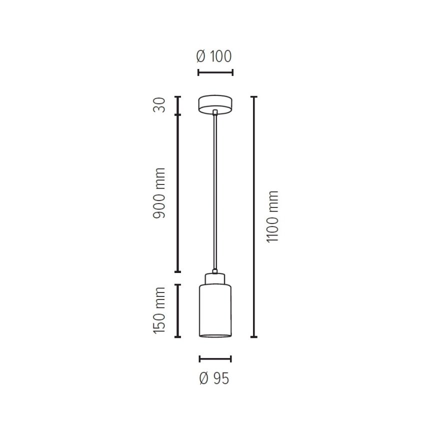 Hängeleuchte an Schnur BOSCO 1xE27/60W/230V – FSC-zertifiziert