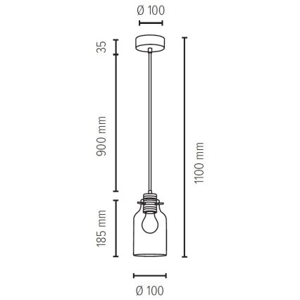 Hängeleuchte an Schnur ALESSANDRO 1xE27/60W/230V – FSC-zertifiziert