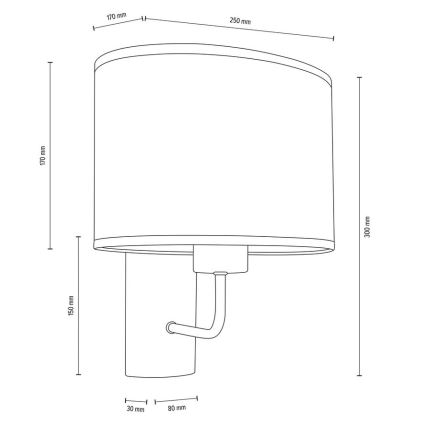 Wandlampe MERCEDES 1xE27/25W/230V braun/Eiche – FSC-zertifiziert