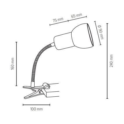 Lampe mit Clip SVENDA 1xE27/60W/230V – FSC-zertifiziert