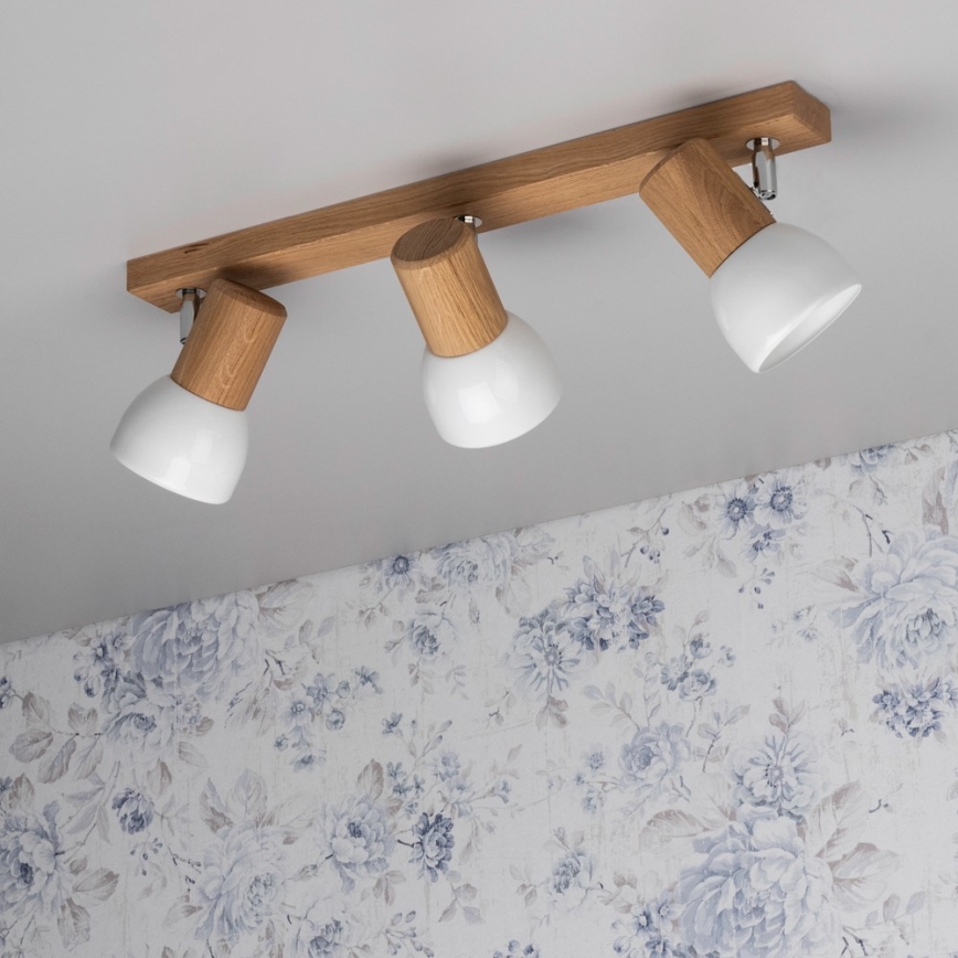 Spotleuchte SVENDA 3xE27/60W/230V Eiche/Weiß