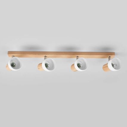 Deckenspot SVENDA 4xE27/60W/230V Eiche/weiß