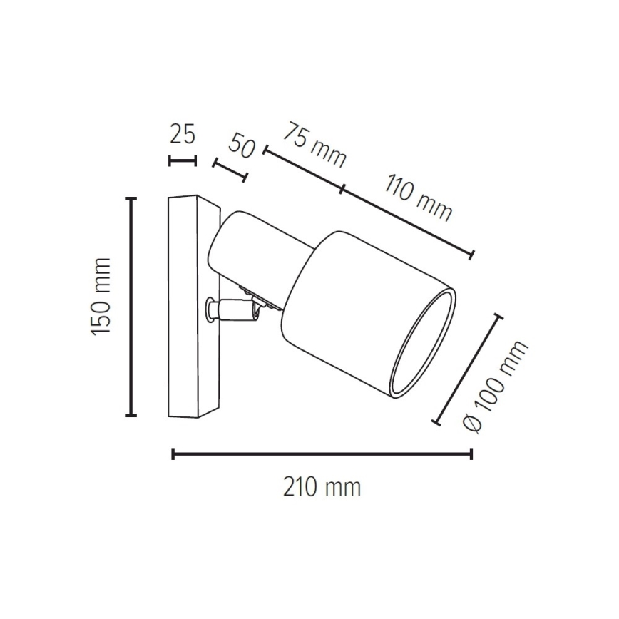 Wand-Spotleuchte TREEHOUSE 1xE27/25W/230V – FSC-zertifiziert