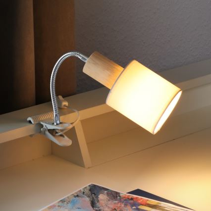 Leuchte mit Klemme TREEHOUSE 1xE27/25W/230V Eiche