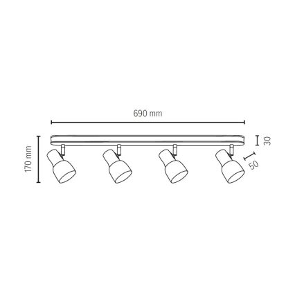 Strahler SVANTJE 4xE14/40W/230V – FSC-zertifiziert